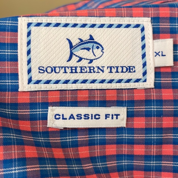Southern Tide Men’s Cotton Button Down Sports Shirt. Blue/Red Plaid. XL. EUC. - Picture 4 of 8